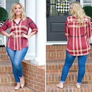 Keep Looking Plaid Top